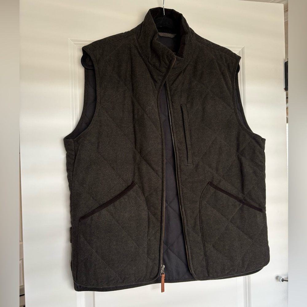 J. Crew Men’s Sussex Quilted Full Zip Vest Primaloft with Pockets